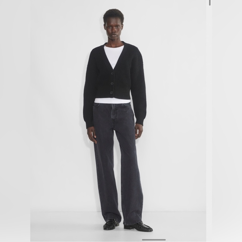 NWT Aritzia Babaton Canberra Merino Wool Cardigan in Black Size Small - Picture 10 of 14